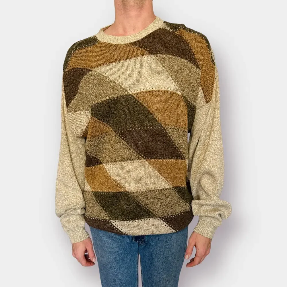 Vintage 90s St. John's Bay Tan Brown Sweater‎ Size XXL